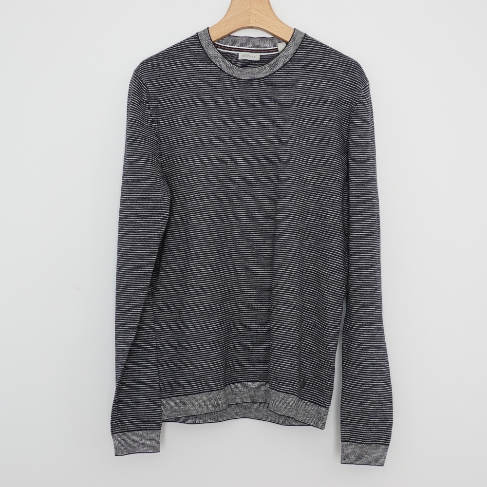 Esprit Men 100% Cotton Knitted Striped Sweatshirt Size M